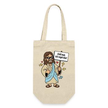 Jesus regelt Humor Spruch - Geschenkbeutel für Flaschen - Natur - Vorne