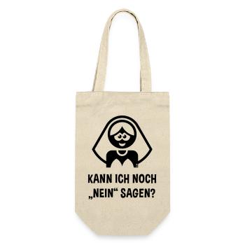 Braut – Kann Ich Noch „Nein“ Sagen? (JGA / Black) - Geschenkbeutel für Flaschen - Natur - Vorne