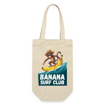 Bananen-Surfclub-Affe - Geschenkbeutel für Flaschen - Natur - Vorne