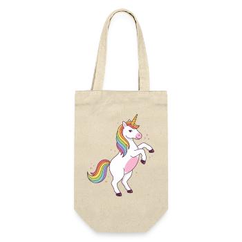 Tanzendes Regenbogeneinhorn - Geschenkbeutel für Flaschen - Natur - Vorne