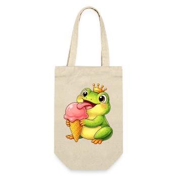 Süßer Frosch mit Eiskrone Sommer Eiscreme Cartoon - Gift Bag for Bottles - nature - Front