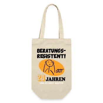 Comic Geburtstag 20 Jahre Happy Birthday - Geschenkbeutel für Flaschen - Natur - Vorne