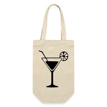Cocktail Bar Barkeeper Geschenk - Geschenkbeutel für Flaschen - Natur - Vorne