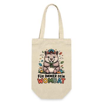 Wombat Spruch - Geschenkbeutel für Flaschen - Natur - Vorne