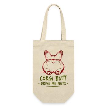Chemise d’humour de fesses de corgi - Sac à bouteille - nature - Devant