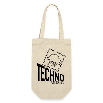 Techno - Geschenkbeutel für Flaschen - Natur - Vorne