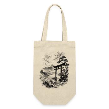 Japanese nature with torii and Fuji - Gift Bag for Bottles - nature - Front