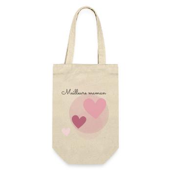 MAMAN. FÊTE DES MÈRES. COEUR. FÊTE. BONNE FÊTE - Sac à bouteille - nature - Devant
