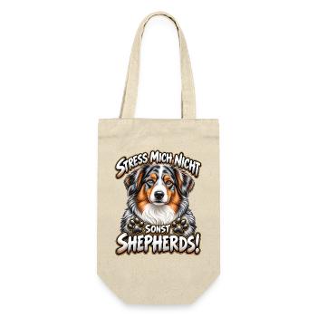 Australian Shepherd  - Geschenkbeutel für Flaschen - Natur - Vorne