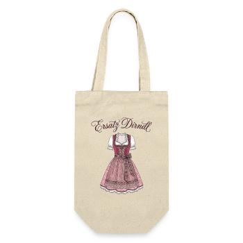 Ersatz Dirndl Lustiger Spruch Bayerische Tradition - Geschenkbeutel für Flaschen - Natur - Vorne