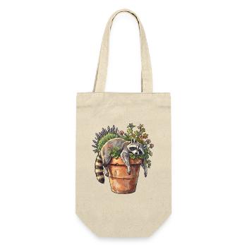 Siesta Waschbär - Geschenkbeutel für Flaschen - Natur - Vorne