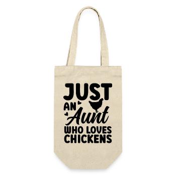 Huhn Tante Statement - Geschenkbeutel für Flaschen - Natur - Vorne