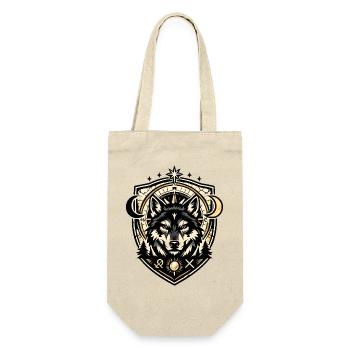 Wolf Crest Geometric Shield - Geschenkbeutel für Flaschen - Natur - Vorne