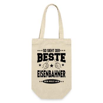 Eisenbahner Der Beste der Welt Berufe  Arbeit - Geschenkbeutel für Flaschen - Natur - Vorne