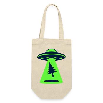 Ufo Entfuehrung Wald Logo - Geschenkbeutel für Flaschen - Natur - Vorne