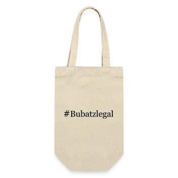 Bubatz Legal - Cannabis Hanf Hashtag Schwarz - Geschenkbeutel für Flaschen - Natur - Vorne