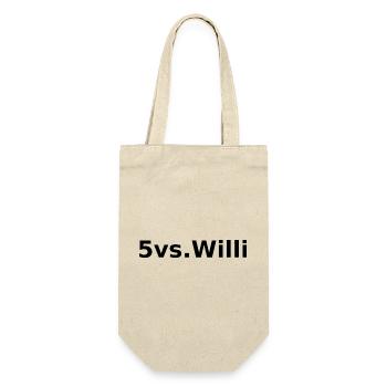5vs.Willi | Bold Statement Print - Geschenkbeutel für Flaschen - Natur - Vorne