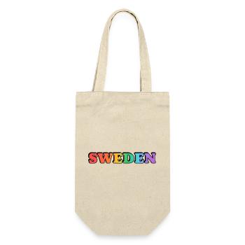 Gay Sweden Rainbow Typography - Gift Bag for Bottles - nature - Front
