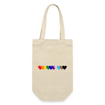 Regenbogen_Herzen_Pride - Gift Bag for Bottles - nature - Front