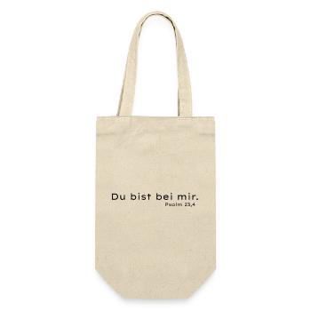 Bei mir Psalm 23,4 – Trostdesign - Geschenkbeutel für Flaschen - Natur - Vorne