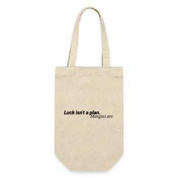 Luck Isn´t A Plan Margins Are Shirt - Geschenkbeutel für Flaschen - Natur - Vorne