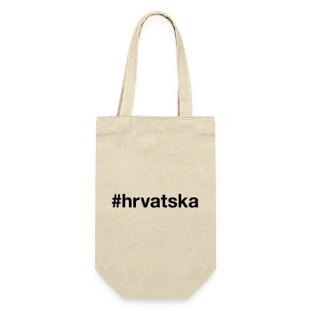 HRVATSKA Croatian Kroatien Hashtag - Geschenkbeutel für Flaschen - Natur - Vorne