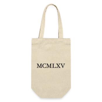 MCMLXV Jahrgang 1965 Geburtstag - Geschenkbeutel für Flaschen - Natur - Vorne