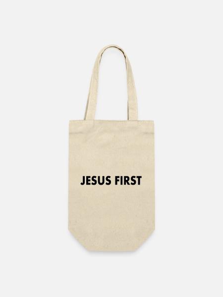 Jesus first - Geschenkbeutel für Flaschen - Natur