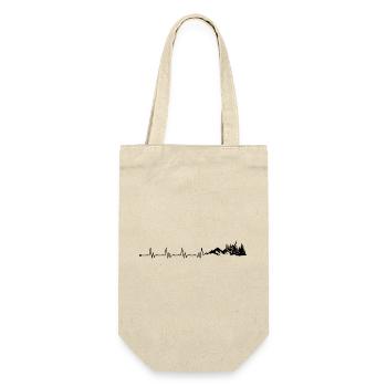 Heartbeat Snowboarder Wintersport - Geschenkbeutel für Flaschen - Natur - Vorne