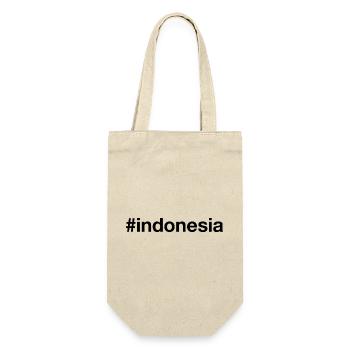 INDONESIA Indonesien Hashtag - Geschenkbeutel für Flaschen - Natur - Vorne