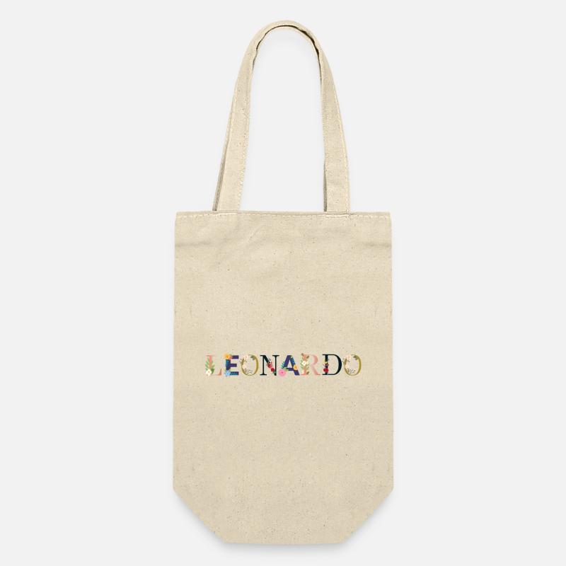 Le nom de LEONARDO décoré de fleurs - Sac à bouteille - nature