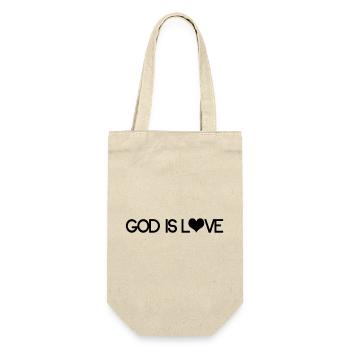 Dieu est amour - Cœur spirituel chrétien - Sac à bouteille - nature - Devant