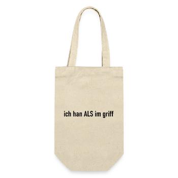 ich han ALS im griff schwarz - Geschenkbeutel für Flaschen - Natur - Vorne
