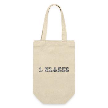 1. Klasse Einschulung Erstklässler Fußball - Geschenkbeutel für Flaschen - Natur - Vorne