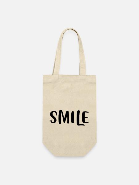 SMILE - Geschenkbeutel für Flaschen - Natur