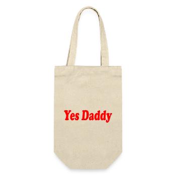Yes daddy - Geschenkbeutel für Flaschen - Natur - Vorne