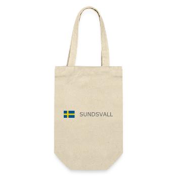 Sweden Flag - Sundsvall - Sverige - Schweden - Geschenkbeutel für Flaschen - Natur - Vorne