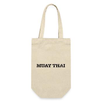Muay Thai - Geschenkbeutel für Flaschen - Natur - Vorne