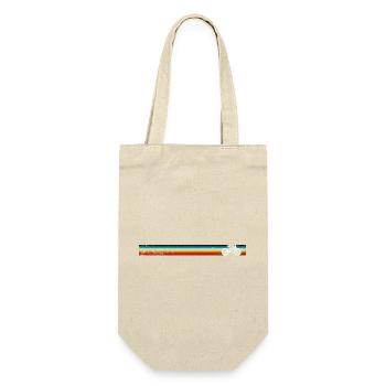Retro Regenbogen Streifen Fahrrad - Geschenkbeutel für Flaschen - Natur - Vorne