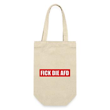 Fick die afd - Geschenkbeutel für Flaschen - Natur - Vorne