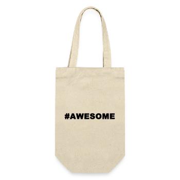 hastag awesome - Geschenkbeutel für Flaschen - Natur - Vorne