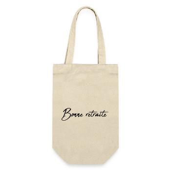 RUHESTAND. RUHESTAND. PENSIONIERT. GLÜCKLICHER RUHESTAND - Geschenkbeutel für Flaschen - Natur - Vorne