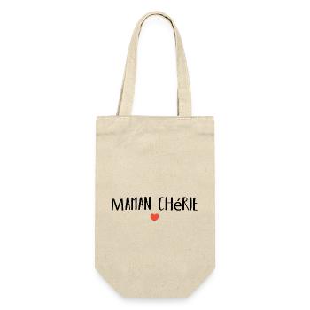 Geliebte Mutter - Geschenkbeutel für Flaschen - Natur - Vorne