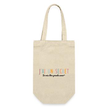 J'ai un secret je vais être grande sœur - Sac à bouteille - nature - Devant