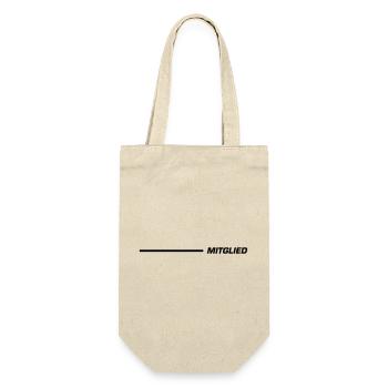Mitglied Schriftzug Linie Schwarz - Geschenkbeutel für Flaschen - Natur - Vorne