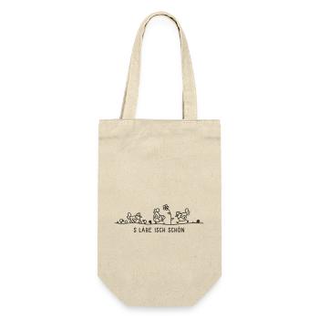 Glückliche Hühner, das Leben ist schön! - Geschenkbeutel für Flaschen - Natur - Vorne