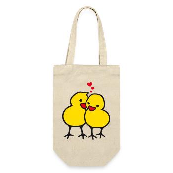 chicks in love (b) - Gift Bag for Bottles - nature - Front