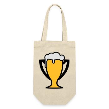Weltmeister Bier Pokal - Geschenkbeutel für Flaschen - Natur - Vorne