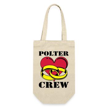 Junggesellenabschied , Polter Crew , JGA (25) - Geschenkbeutel für Flaschen - Natur - Vorne