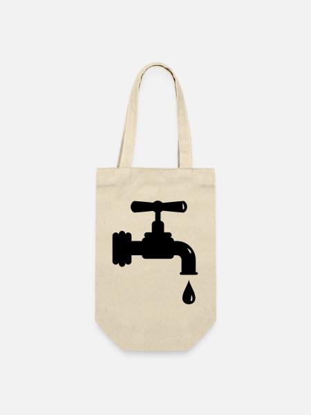 Ein tropfender Wasserhahn - Geschenkbeutel für Flaschen - Natur